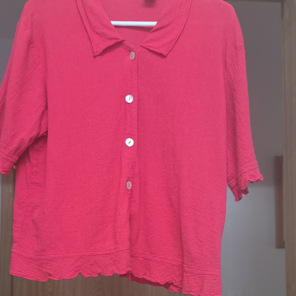 J.Jill Pink Button-Up Shirt
